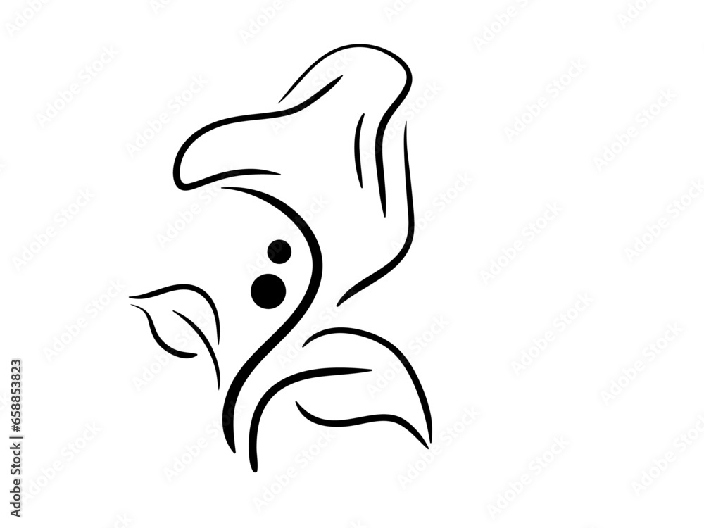 Fototapeta premium flower line art concept design