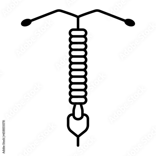 Intrauterine contraceptive device on white background