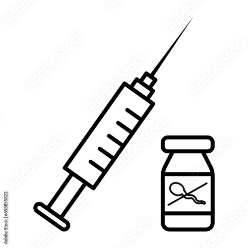 Contraceptive injection on white background