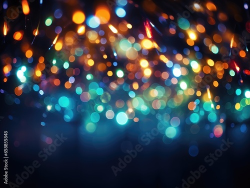 Obraz na płótnie Luzes de natal e ano novo desfocadas (efeito bokeh)para serem usadas como recursos gráficos