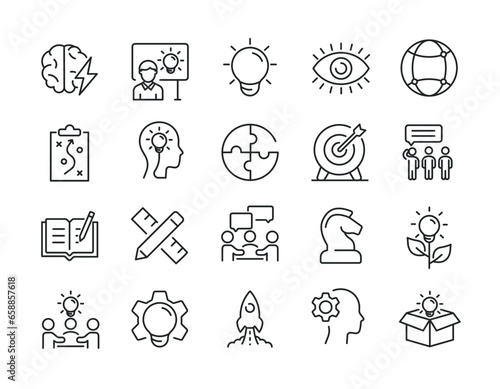 Creative business line icons. Editable stroke. For website marketing design, logo, app, template, ui, etc. Vector illustration.