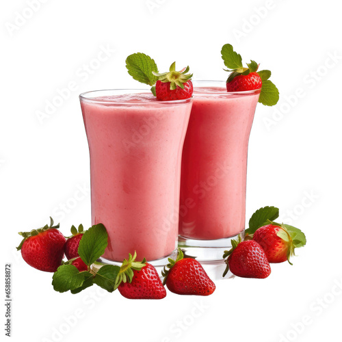 Strawberry juice isolated on transparent background