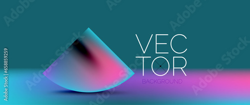Podium background adorned with fluid gradient color geometric shapes. Eye-catching and modern design. The liquid gradients infuse element of fluidity and energy