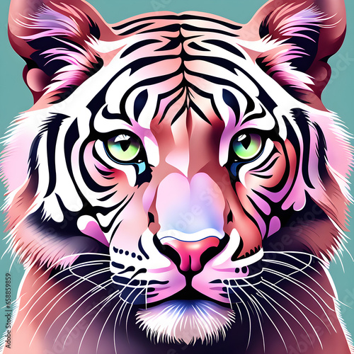 Majestic Tiger Depicted in Colored Pencil. Generative AI 