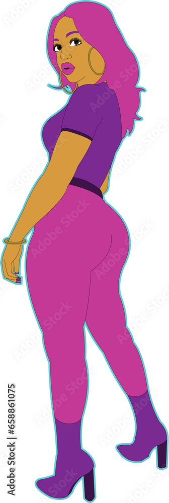illustration of a black young woman illustration of a black young woman