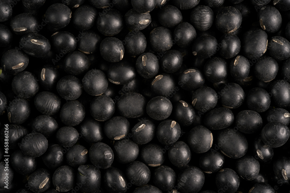 Black bean background top view