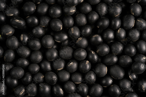 Black bean background top view