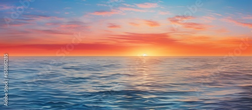Colorful sunset over the North Sea With copyspace for text