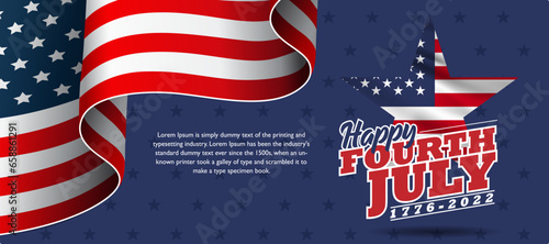 4th of July, Happy Independence day celebration, USA Vector Art Design. (ID: 658861291)