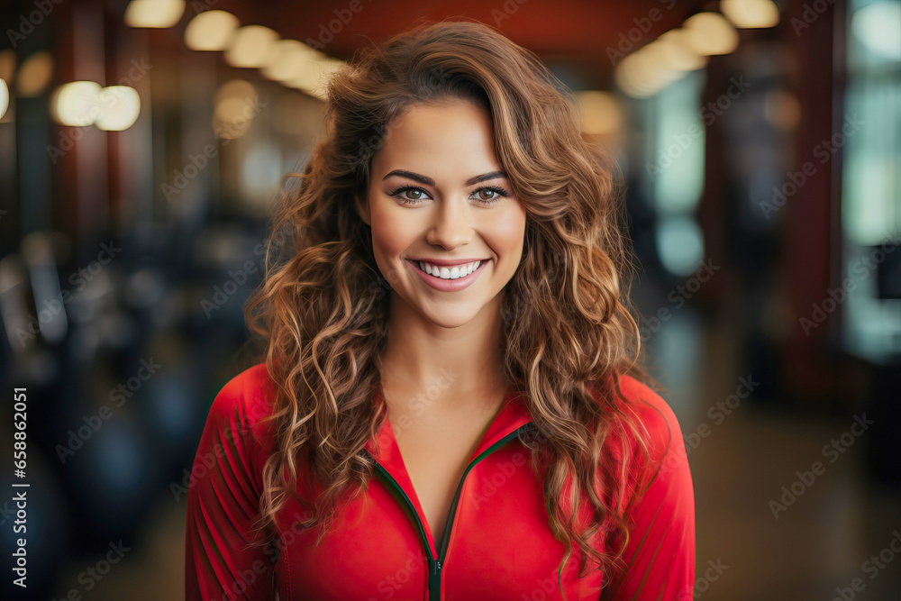 Young healthy woman working out at the gym