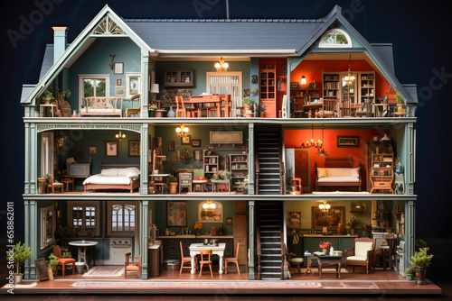 Vintage doll house in the Victorian style