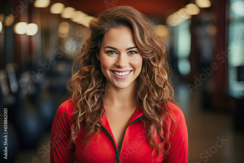 Young healthy woman working out at the gym