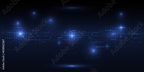 Vector illustration of abstract futuristic digital high technology horizontal line.Digital communication innovation and technology concept.