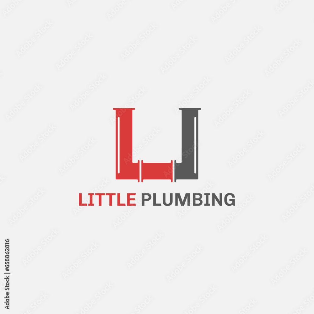 Water pipe logo in the shape of the letters U and L. Suitable for use in clean water supply and restoration businesses.