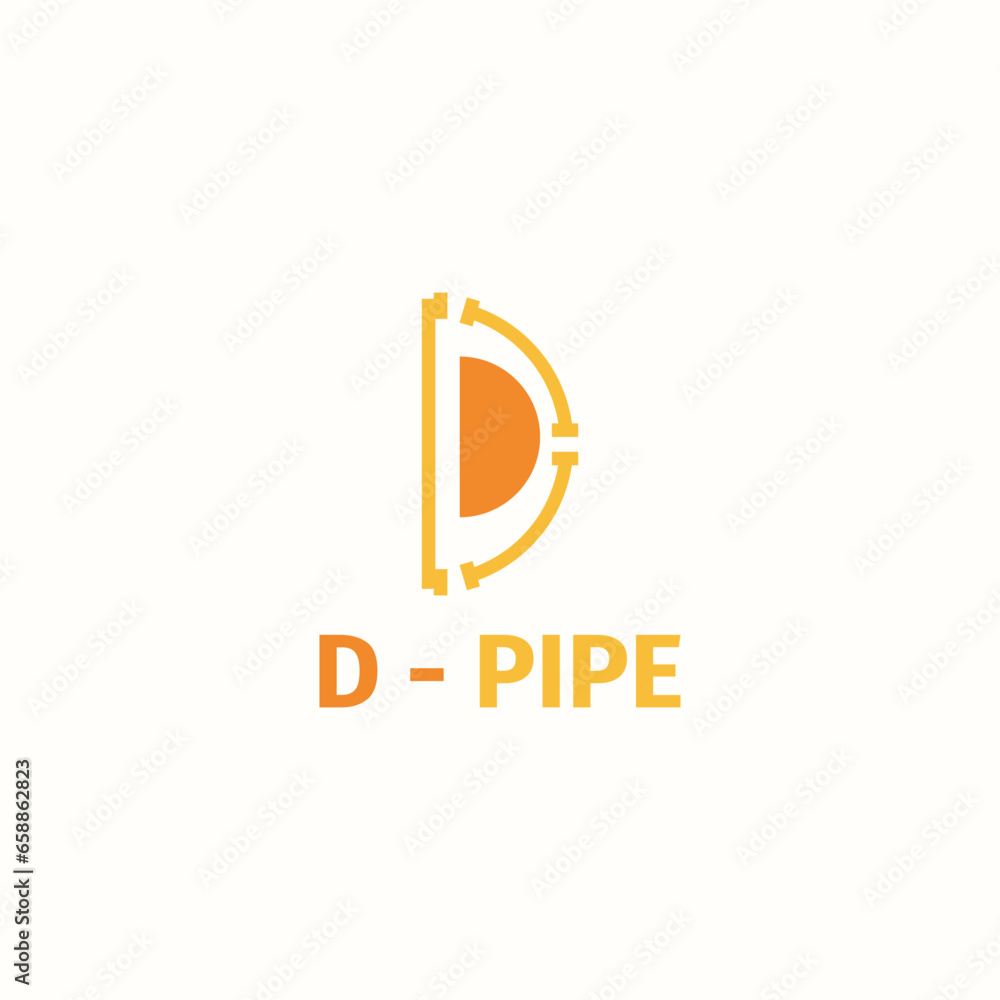 Obraz premium Water pipe logo in the shape of the letter D. Suitable for use in clean water supply and restoration businesses.