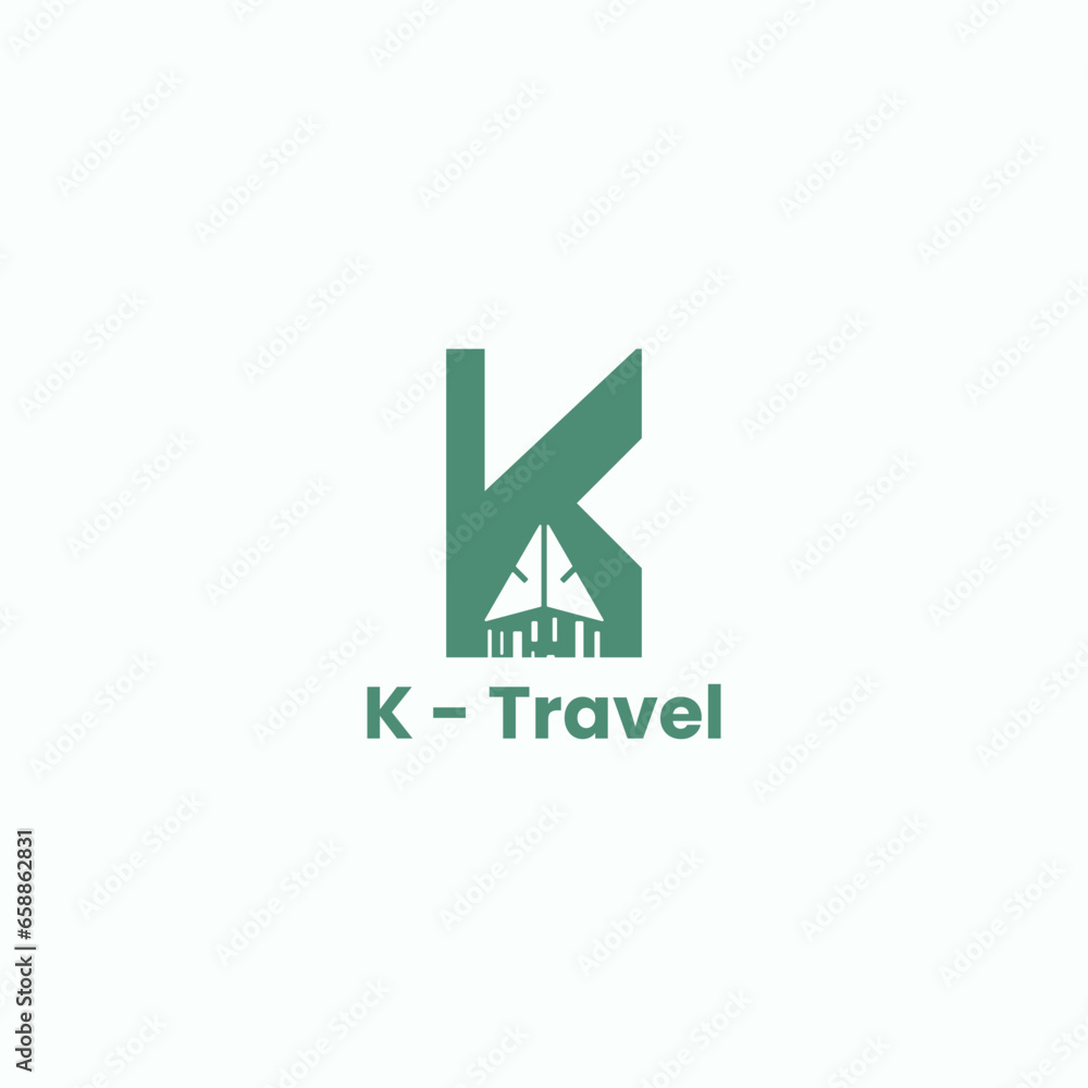 Travel logo with letter K shape and paper plane. Suitable for travel and transportation businesses. Travel logo with letter K shape and paper plane. Suitable for travel and transportation businesses.