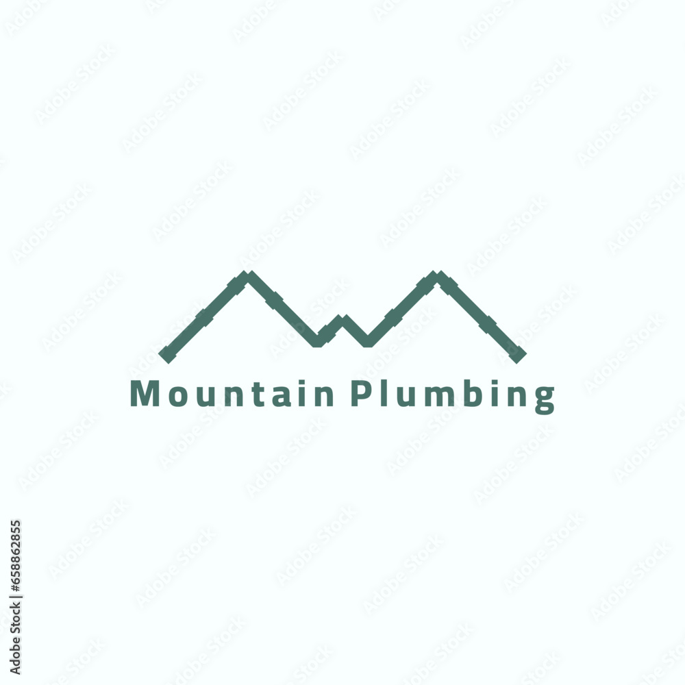 A connected pipe logo in the shape of a mountain. Suitable for use in clean water supply, restoration and nature businesses. A connected pipe logo in the shape of a mountain. Suitable for use in clean water supply, restoration and nature businesses.