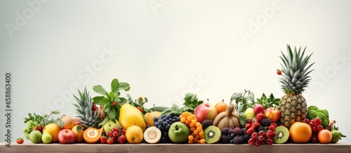 Market selling fresh fruit With copyspace for text