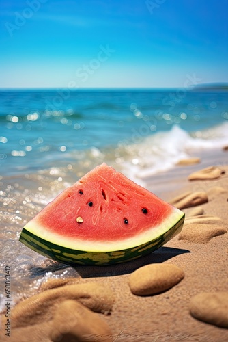 watermelon on the beach