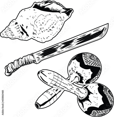 Sea Shell, Machete and rumba shakers