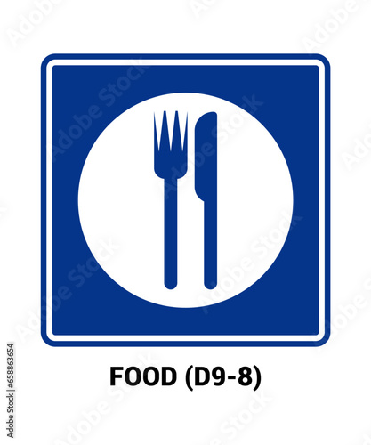 Food vector sign, Motorist Services and Recreation Signs