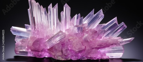 Afghan Crystal Mineral Specimen Kunzite Variation With copyspace for text photo