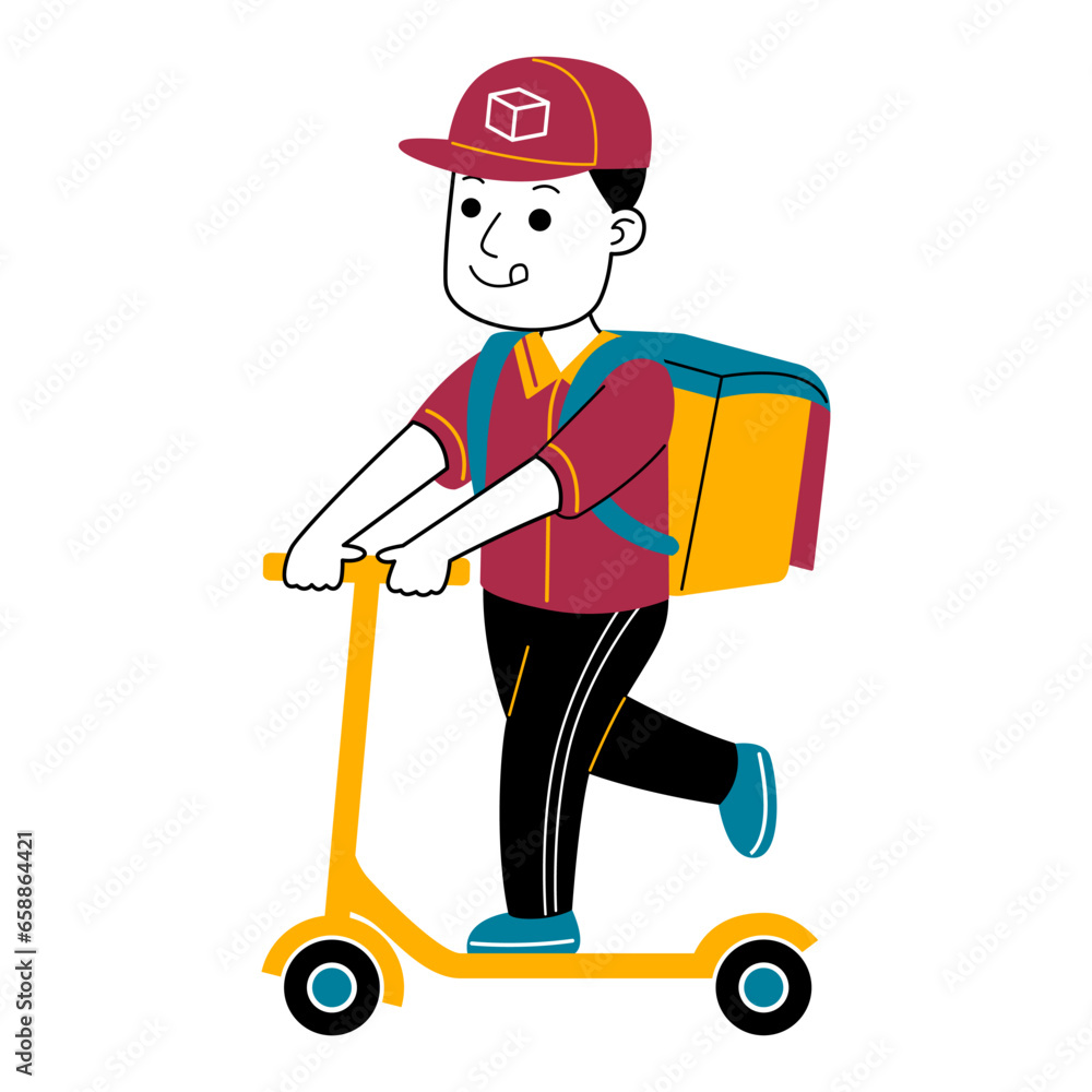 young man courier vector illustration young man courier vector illustration