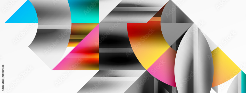 Geometric abstract background with abstract geometric shapes. Concept of creative technology, digital art, social communication, modern science for poster, cover, banner, brochure, website Geometric abstract background with abstract geometric shapes. Concept of creative technology, digital art, social communication, modern science for poster, cover, banner, brochure, website