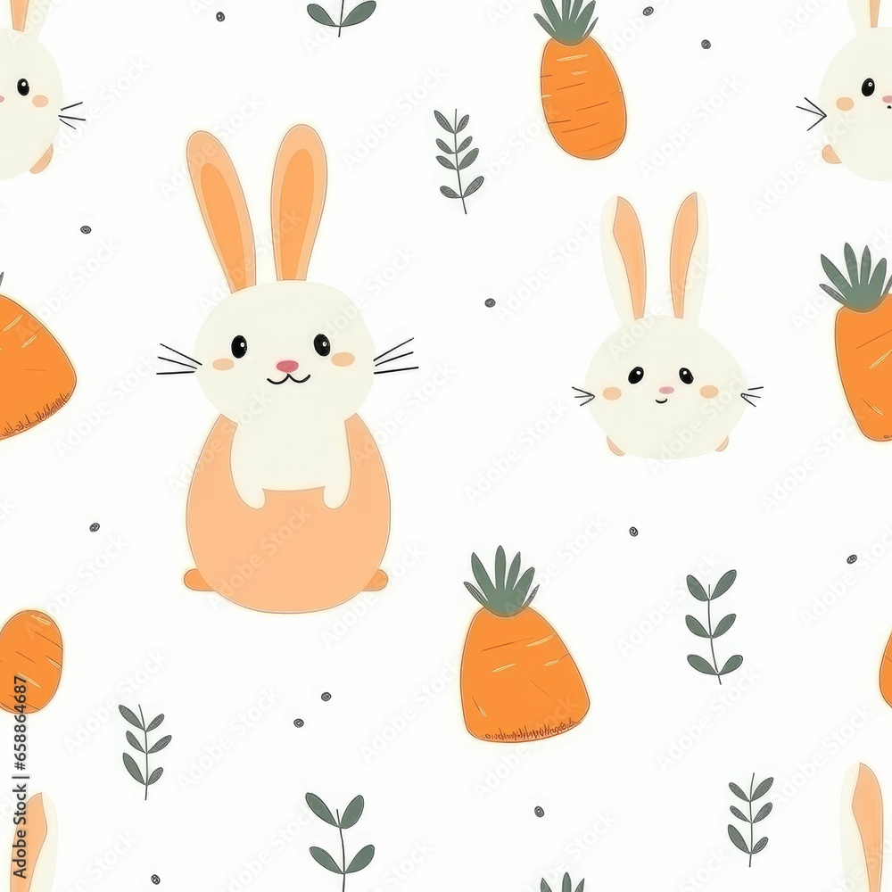 Obraz premium rabbit seamless pattern background