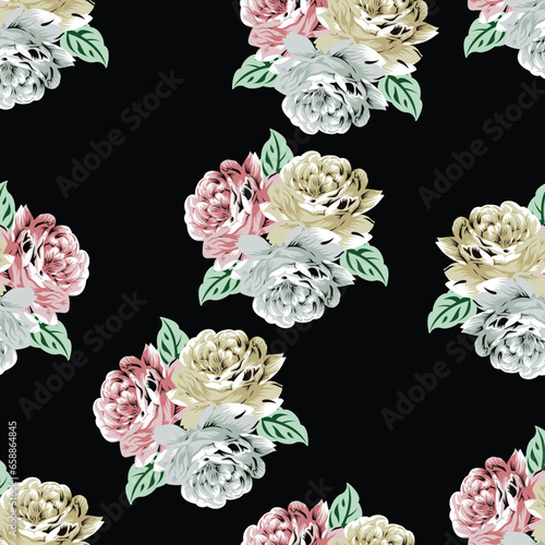 seamless allover flower design pattern on background
