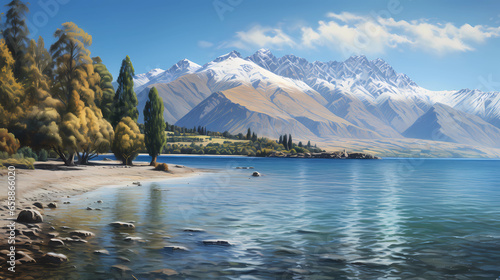 Lake Wakatipu in Queenstown with the Remarkables mountains in the background