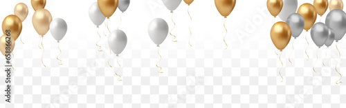 Yellow balloons for birthday party or balloon festival design. Vector glossy 3D realistic yellow, .Birthday ballon set. Inflatable air flying balloon realistic 3D vector illustration