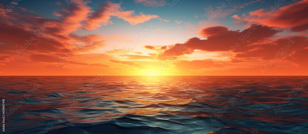 Sea sunset With copyspace for text