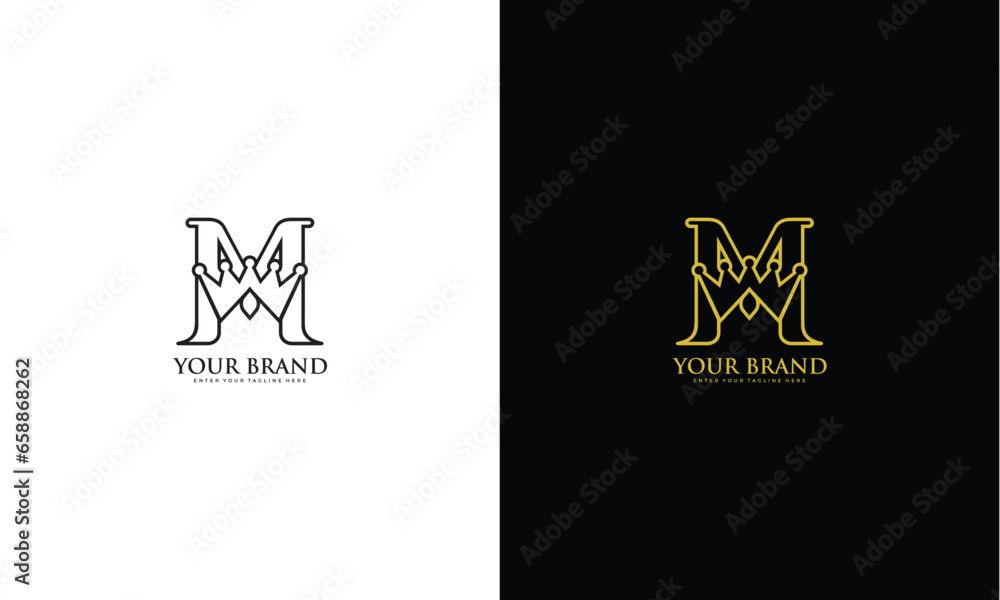 Crown letter M logo. Vector graphic design Stock Vector | Adobe Stock