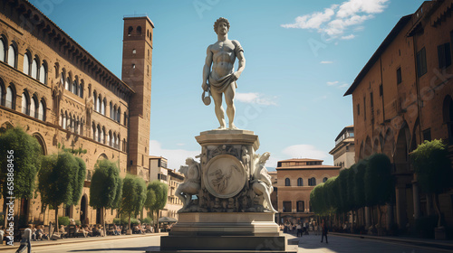  Piazza della Signoria with the statue of David by Michelangelo photo