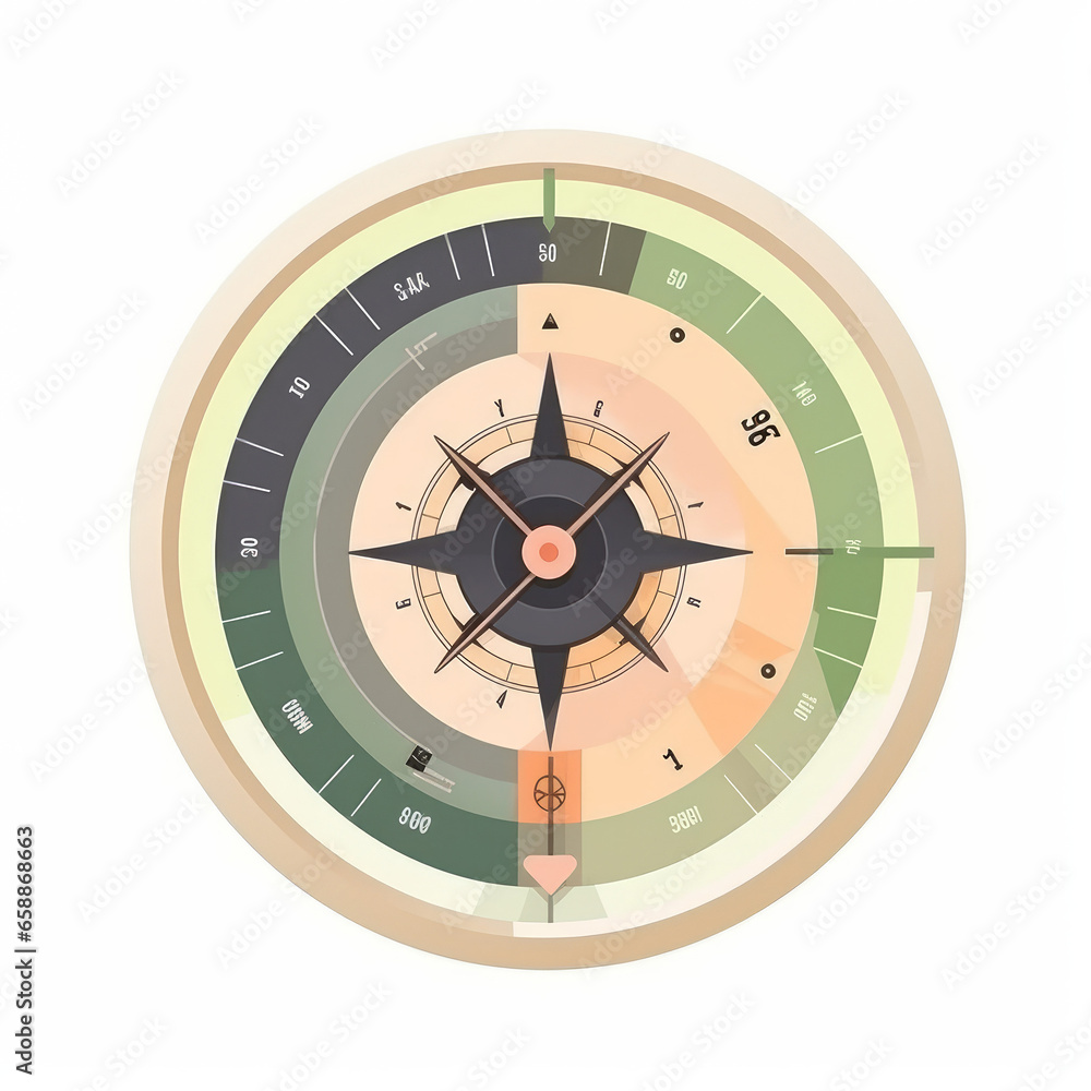 Cartoon Compass Illustration - Navigational Adventure Concept Cartoon Compass Illustration - Navigational Adventure Concept