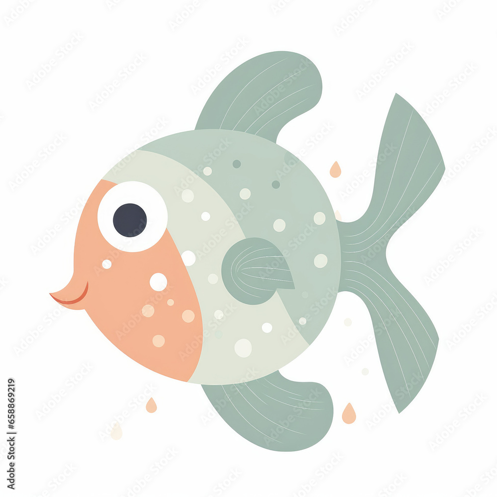 Fish Cartoon Illustration - Colorful Aquatic Artistry Fish Cartoon Illustration - Colorful Aquatic Artistry