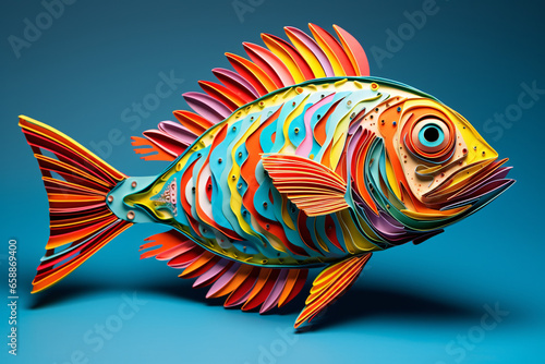 fish made from quilling paper