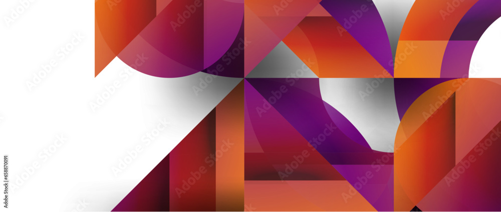 Geometric fusion - abstract harmony of triangles and circles in minimalist background design. Shapes and lines design for wallpaper, banner, background, landing page, wall art, invitation, prints Geometric fusion - abstract harmony of triangles and circles in minimalist background design. Shapes and lines design for wallpaper, banner, background, landing page, wall art, invitation, prints