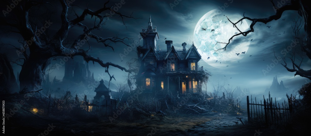 Aged Spooky House With copyspace for text