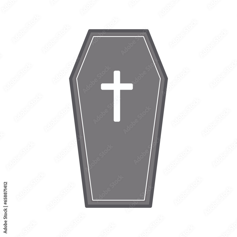 Simple Coffin Icon for Halloween Element Decoration Vector Illustration Simple Coffin Icon for Halloween Element Decoration Vector Illustration