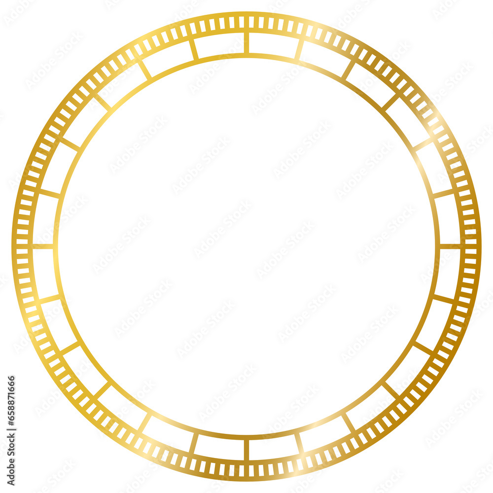 decorative frame vintage circle golden frame isolated on white background windows transparent background png file ready to use