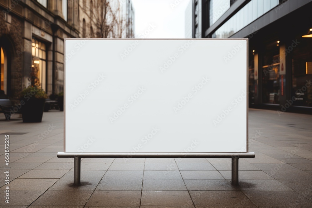 Obraz premium Blank Rectangular Street Sign Mockup Created with Generative AI