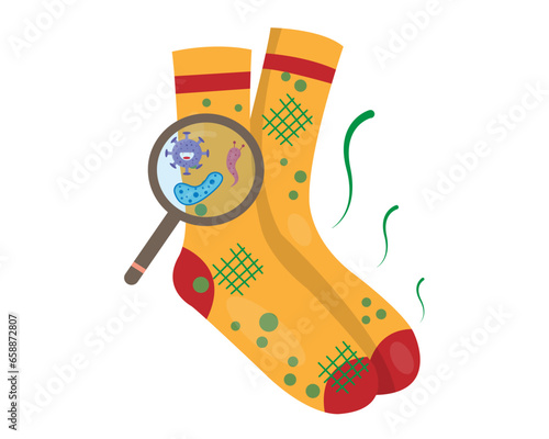 vector rotten socks full of germs