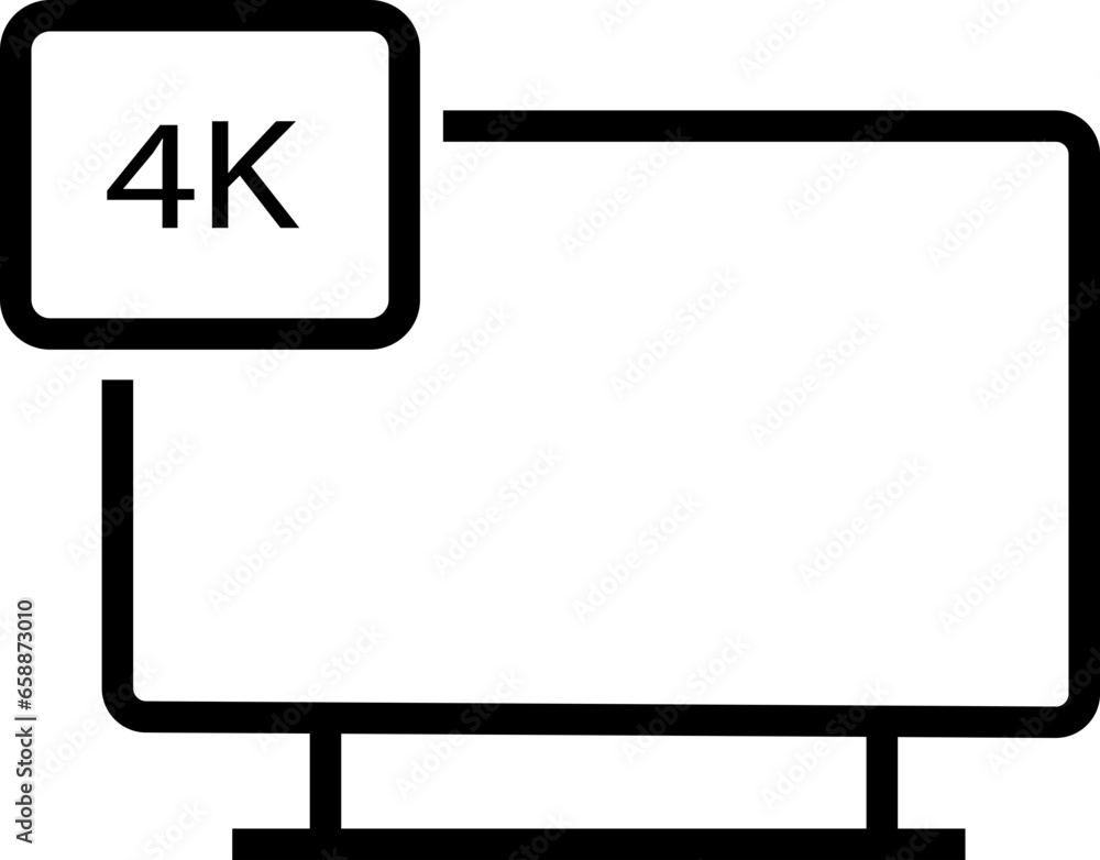 4K TV icon. Vector linear sign, symbol, logo of TV for mobile concept and web design. Icon for the website of the store of household appliances, gadgets and electronics on transparent background. 4K TV icon. Vector linear sign, symbol, logo of TV for mobile concept and web design. Icon for the website of the store of household appliances, gadgets and electronics on transparent background.