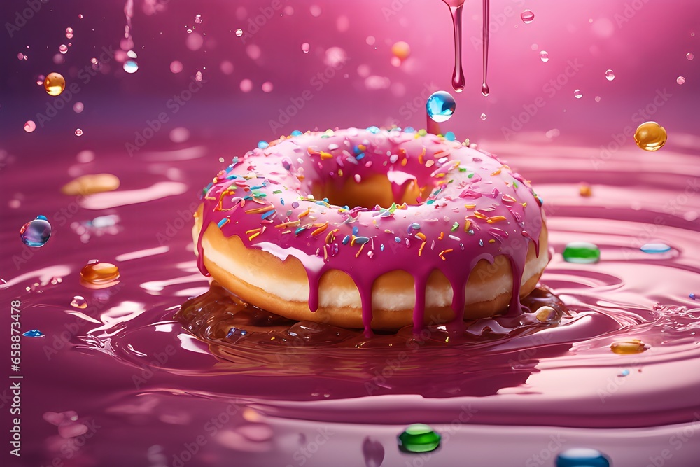 Wonderful Photography of Rain Lava pink chocolate cake with sprinkles and pink blurr background. Wonderful Photography of Rain Lava pink chocolate cake with sprinkles and pink blurr background.