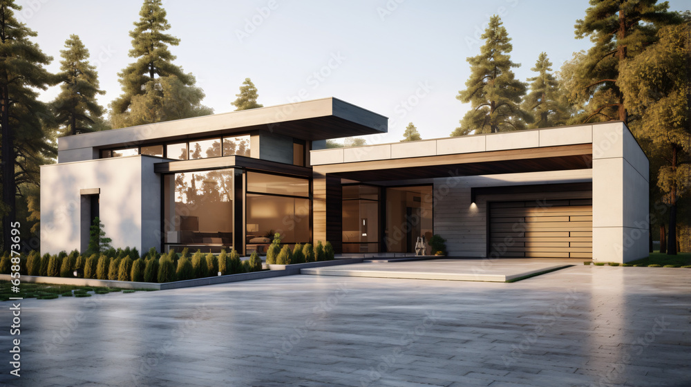 3d rendering of modern luxury house
