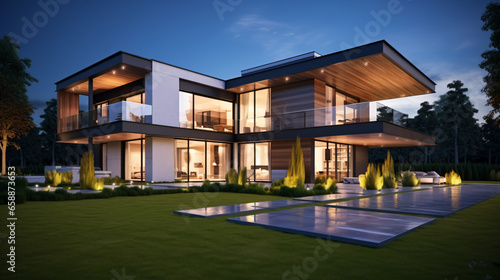 3d rendering of modern luxury house © Tariq