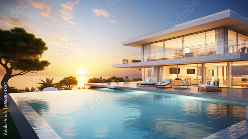 3d rendering of modern luxury house © Tariq