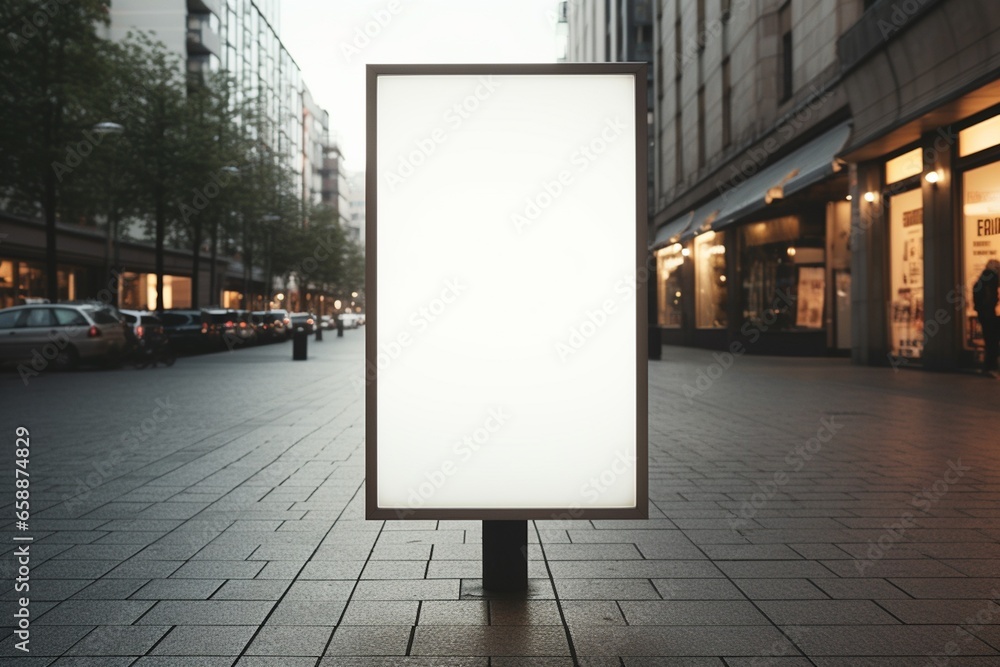 Blank Rectangular Street Sign Mockup Created with Generative AI Blank Rectangular Street Sign Mockup Created with Generative AI